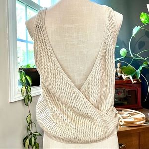Knitted cream large tank top